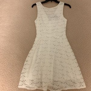 Aqua white lace dress